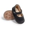 Infant Girls Black Leather Baby Shoes, Non-Slip First Walker Crib Shoes, Princess Dress Shoes, Ballet Flats