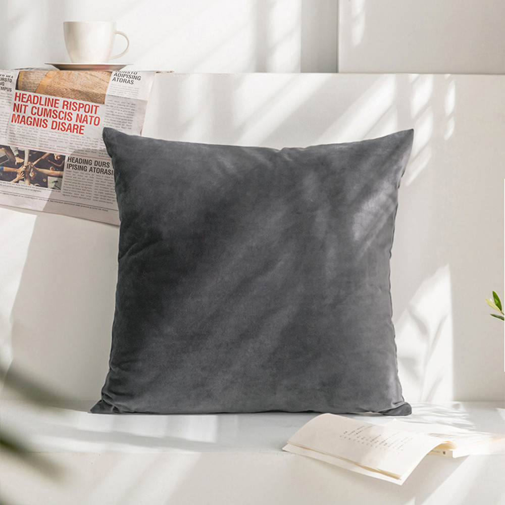 Soft Velvet Gray Cushion Cover SkinFriendly Pillowcase For Modern Sofa Living Room Decoration Throw 5