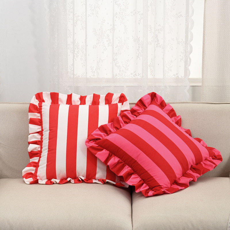 Striped Lace Velvet Pillowcase Soft Cushion Covers Luxury Cozy Pillowcases For Couch Bedroom Living 1