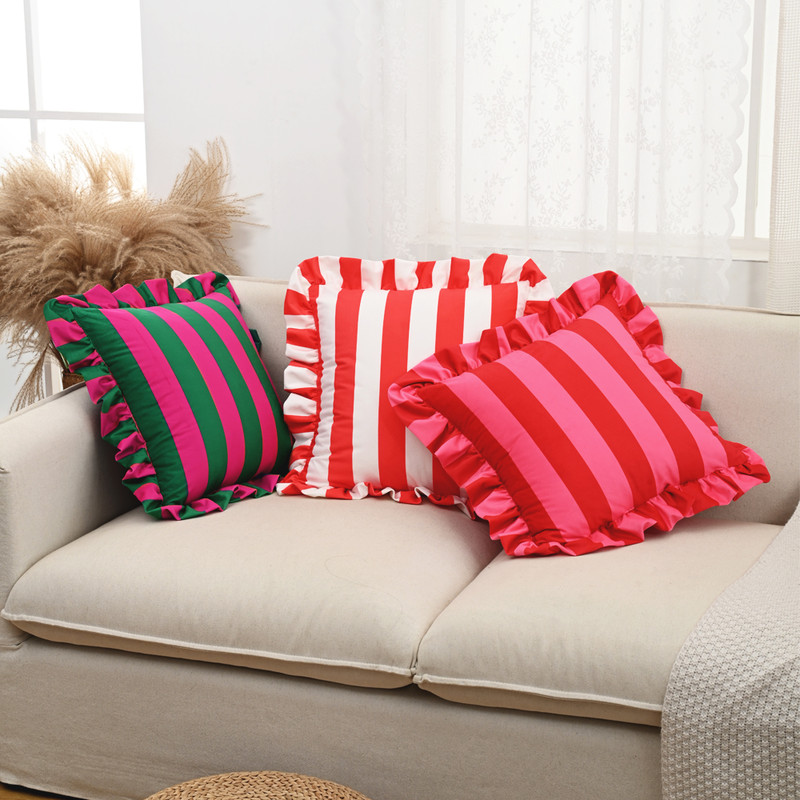 Striped Lace Velvet Pillowcase Soft Cushion Covers Luxury Cozy Pillowcases For Couch Bedroom Living 2