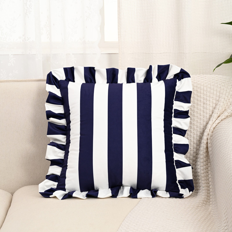 Striped Lace Velvet Pillowcase Soft Cushion Covers Luxury Cozy Pillowcases For Couch Bedroom Living 5