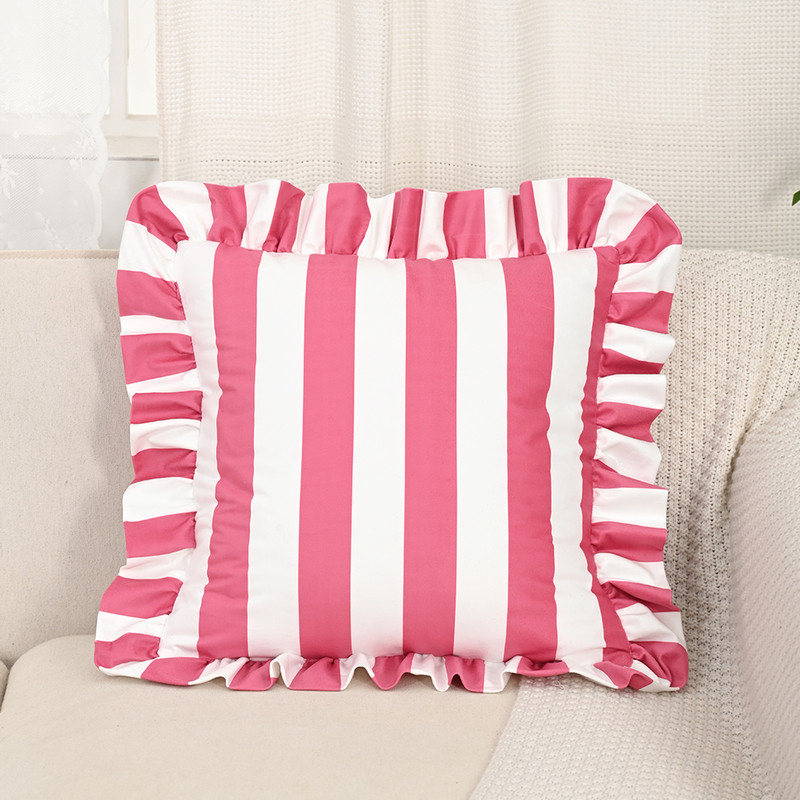 Striped Lace Velvet Pillowcase Soft Cushion Covers Luxury Cozy Pillowcases For Couch Bedroom Living 9