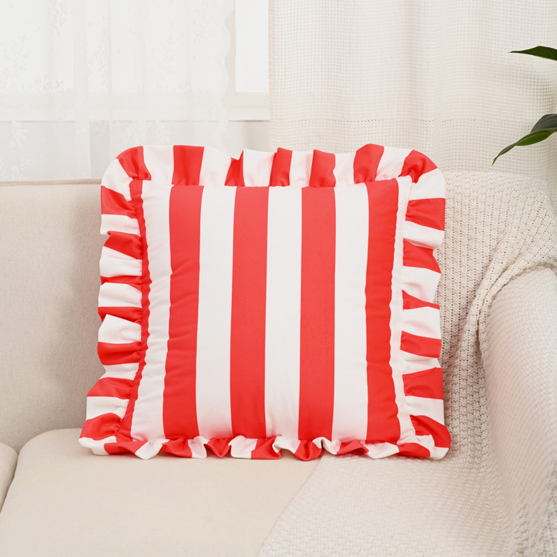Striped Lace Velvet Pillowcase Soft Cushion Covers Luxury Cozy Pillowcases For Couch Bedroom Living 10