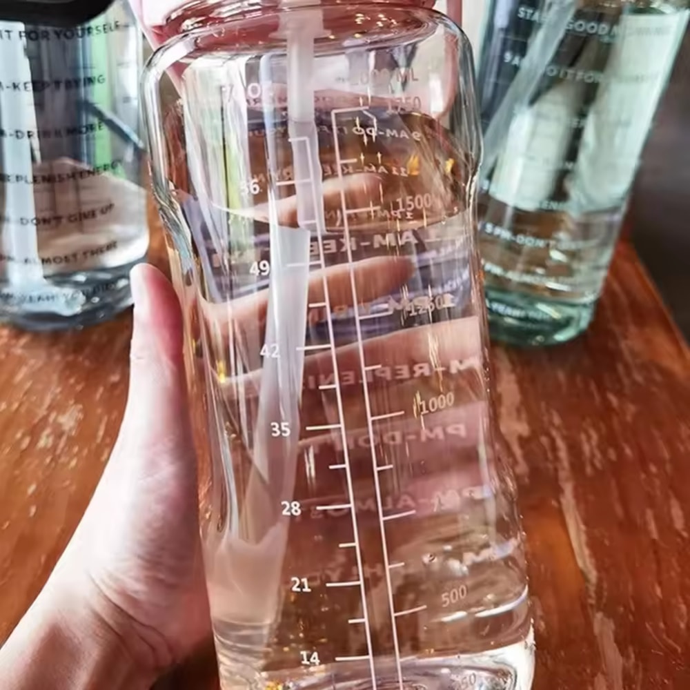 Straw Plastic Water Bottle Large Portable Travel Bottle Sports Fitness Cup High Value Big Fat Cup A 4