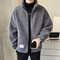 Men's Winter Coat, Fleece Lined Thickened Cotton Overcoat, Loose Fit Hooded Jacket for Warmth