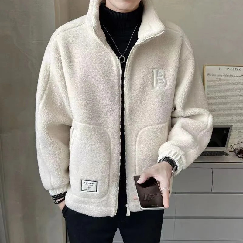 Men's Winter Coat, Fleece Lined Thickened Cotton Overcoat, Loose Fit Hooded Jacket for Warmth