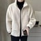 Men's Winter Coat, Fleece Lined Thickened Cotton Overcoat, Loose Fit Hooded Jacket for Warmth