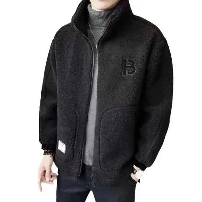 Men's Winter Coat, Fleece Lined Thickened Cotton Overcoat, Loose Fit Hooded Jacket for Warmth