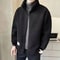 Men's Winter Coat, Fleece Lined Thickened Cotton Overcoat, Loose Fit Hooded Jacket for Warmth
