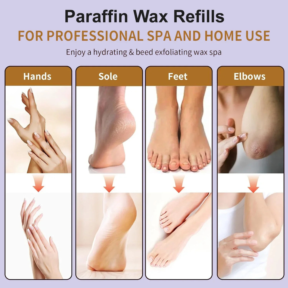 Professional Paraffin Wax Refill, 200g 450g Spa Moisturizing Hand Foot Care Beauty Wax, for Wax Heater Machine, Softens
