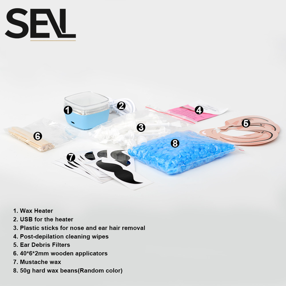 USB Wax Warmer, Depilatory Wax Heater Machine, Facial and Nose Waxing Kit for Men and Women, Includes Waxing Beans