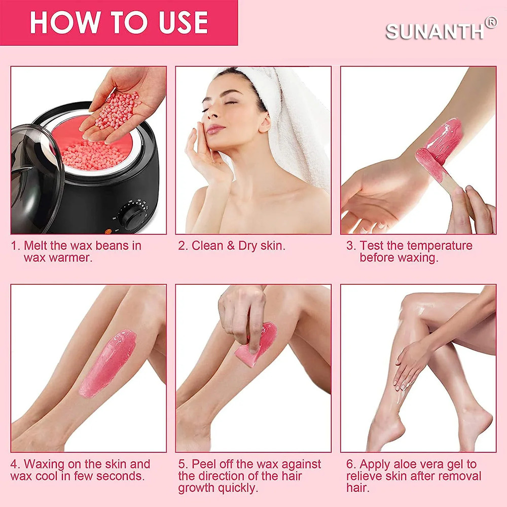 Professional Hard Wax Beans for Hair Removal, 1000g Bulk Bag, All Skin Types, Low Temperature Waxing Beads for Full Body