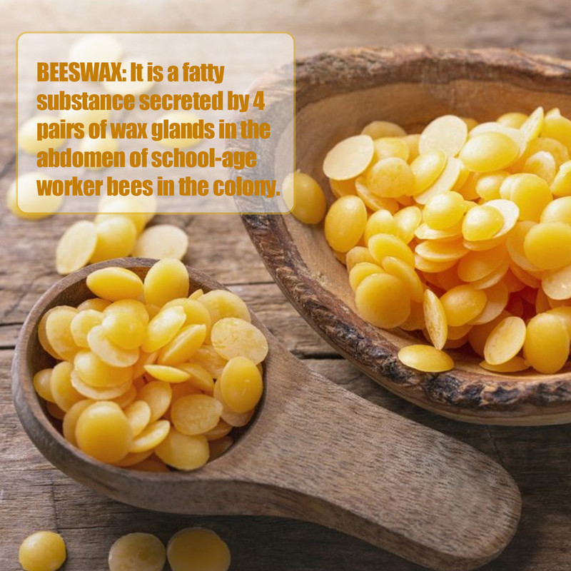 Pure Granular Beeswax, Natural Cosmetic Grade Pellets for DIY Lipstick, Furniture Polish, Wood Finish, Leather Condition