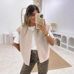 elegant women's wool vest, korean dongdaemun double sided design, hand sewn v neck vest, fashionable outerwear jacket