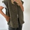 Elegant Women's Wool Vest, Korean Dongdaemun Double Sided Design, Hand Sewn V Neck Vest, Fashionable Outerwear Jacket