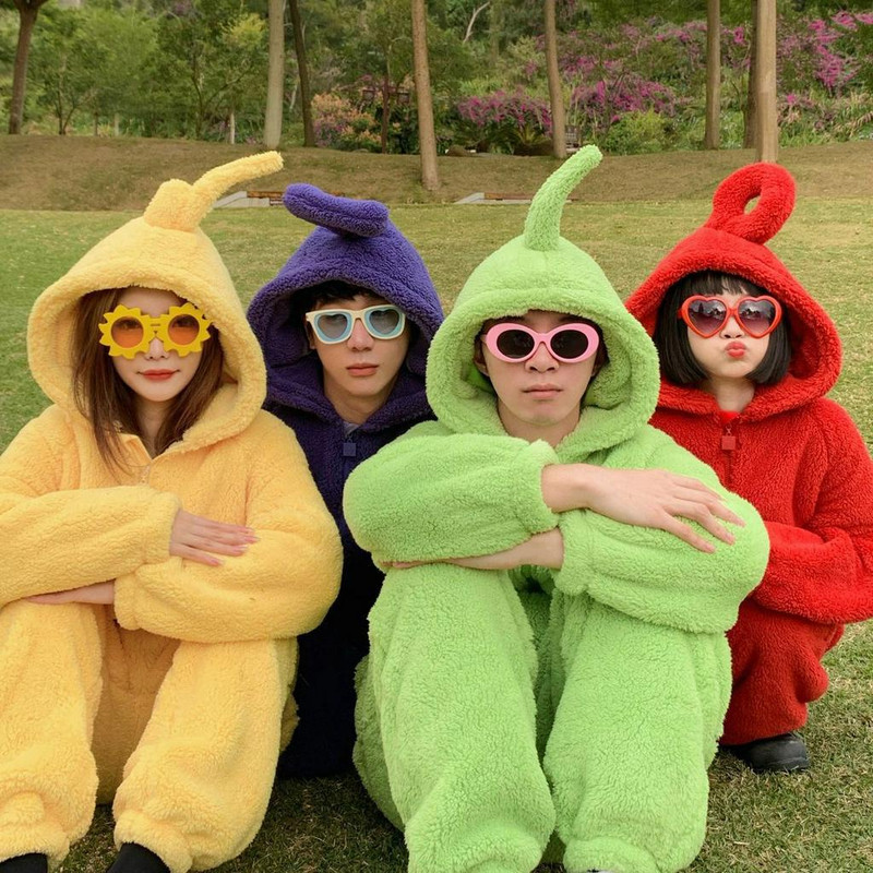 Soft Teletubbies Onesie Pajamas For Adults Long Sleeve Dipsy Tinky Winky Po Lala Costume Unisex Hom 2