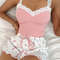2025 New Product, Women's Sexy Lace Camisole and Shorts Set, Slim Fit Two Piece Sleepwear, Home Outfit in Pink, Coffee