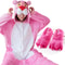 Pink Leopard Unicorn Pajamas Set Flannel Animal Pyjamas For Ladies Winter Nightie Sleepwear 0