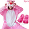 Pink Leopard Unicorn Pajamas Set Flannel Animal Pyjamas For Ladies Winter Nightie Sleepwear 5