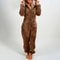 Cozy Womens Plush Romper Pajamas, Winter Flannel Sleepwear with Hat, Long Sleeve Zipper Homewear for Ultimate Warmth