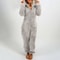 Cozy Womens Plush Romper Pajamas, Winter Flannel Sleepwear with Hat, Long Sleeve Zipper Homewear for Ultimate Warmth