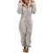 Cozy Womens Plush Romper Pajamas, Winter Flannel Sleepwear with Hat, Long Sleeve Zipper Homewear for Ultimate Warmth