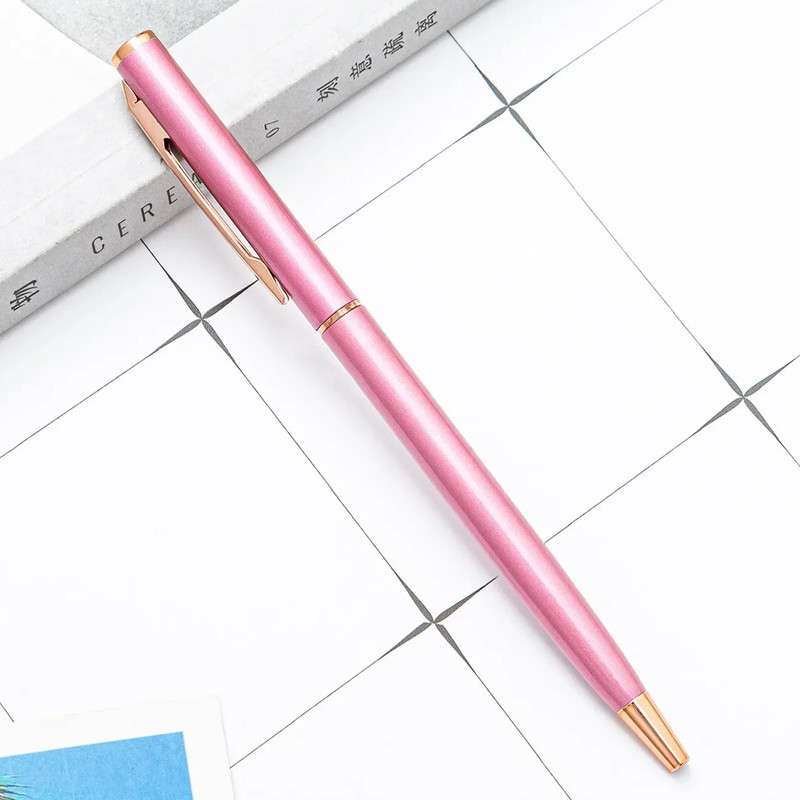 Custom Rose Gold Pens Slim Metal Ballpoint Pens With Engraved Name Or Logo Ideal For School Office
