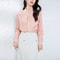 Elegant Designer Blouse, 100% Natural Silk Women's Shirt, Stand Collar Long Sleeves, Jacquard Woven Tops