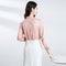 Elegant Designer Blouse, 100% Natural Silk Women's Shirt, Stand Collar Long Sleeves, Jacquard Woven Tops