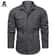 Mens Long Sleeve Casual Shirt, Premium Cotton Overshirt for Spring and Autumn, High Quality Brand Clothing for Work