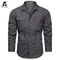 Mens Long Sleeve Casual Shirt, Premium Cotton Overshirt for Spring and Autumn, High Quality Brand Clothing for Work