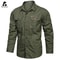 Mens Long Sleeve Casual Shirt, Premium Cotton Overshirt for Spring and Autumn, High Quality Brand Clothing for Work