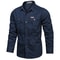 Mens Long Sleeve Casual Shirt, Premium Cotton Overshirt for Spring and Autumn, High Quality Brand Clothing for Work