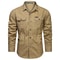 Mens Long Sleeve Casual Shirt, Premium Cotton Overshirt for Spring and Autumn, High Quality Brand Clothing for Work