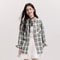 Semir Women's Shirt, Vintage Checkered Top, Oversize Long Sleeve, Mid Long Style, Spring New Fashion