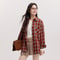 Semir Women's Shirt, Vintage Checkered Top, Oversize Long Sleeve, Mid Long Style, Spring New Fashion