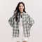 Semir Women's Shirt, Vintage Checkered Top, Oversize Long Sleeve, Mid Long Style, Spring New Fashion