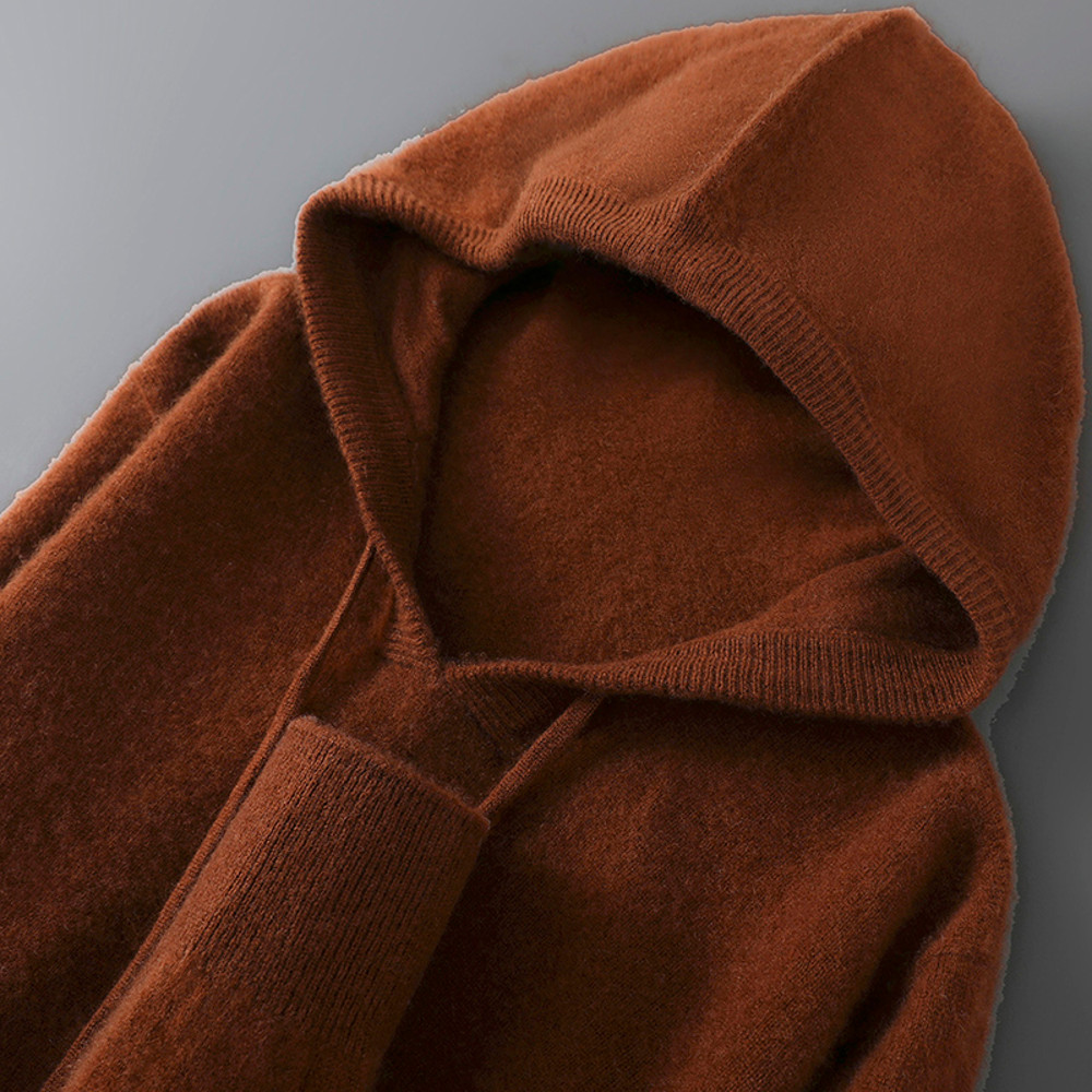 Mens Merino Wool Sweater Thick Hooded Pullover Soft Knitwear For Autumn Winter Casual Comfort Wool 7