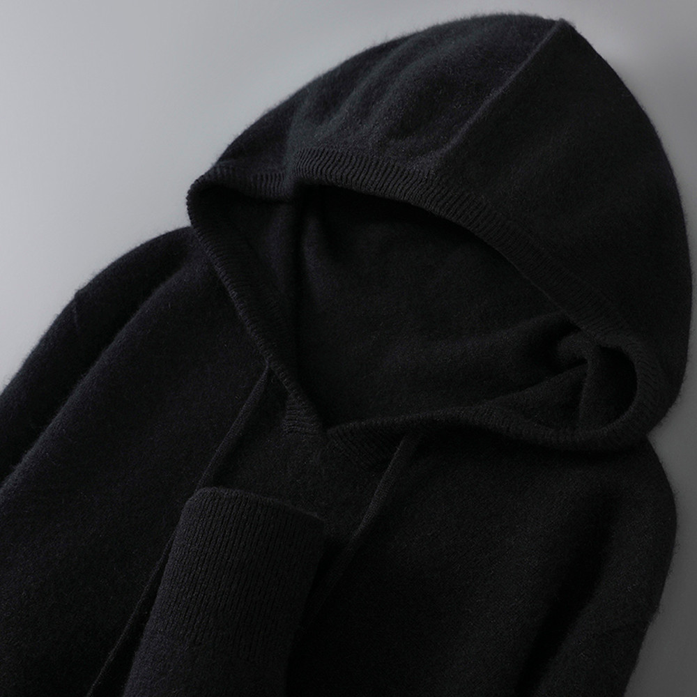 Mens Merino Wool Sweater Thick Hooded Pullover Soft Knitwear For Autumn Winter Casual Comfort Wool 8