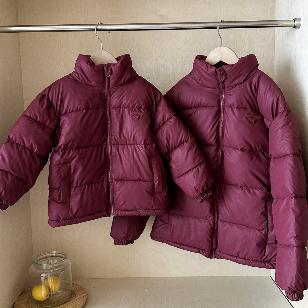 Family Matching Outfits, Waterproof Down Jacket, Thicken Warm Parkas for Boys and Girls, Solid Sheepskin Fabric