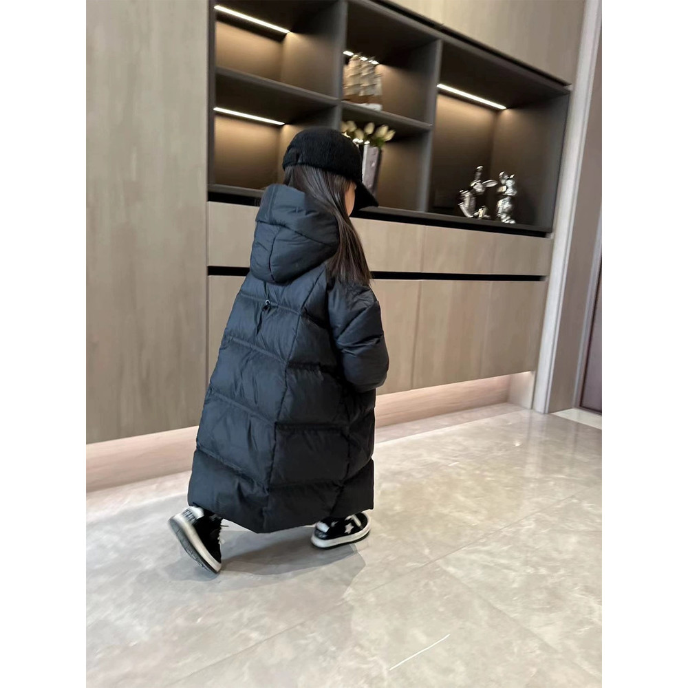 Kids Waterproof Heat Parka, Winter Clothing For Girls, Overknee Length Down Jacket with Hood