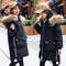 Warm Thicken Winter Jacket For Girls, Fashion Parka Overcoat With Fur Collar, Hooded Long Coat, For Teens 4-13 Years