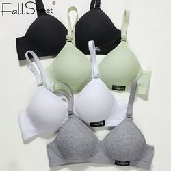 fallsweet women's wireless bra, seamless comfort bra, v-shaped gathering, everyday t-shirt bra