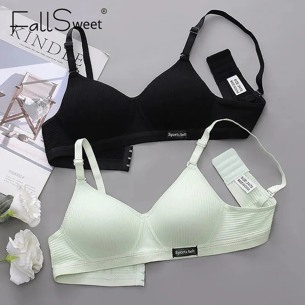 FallSweet Women's Wireless Bra, Seamless Comfort Bra, V-Shaped Gathering, Everyday T-Shirt Bra