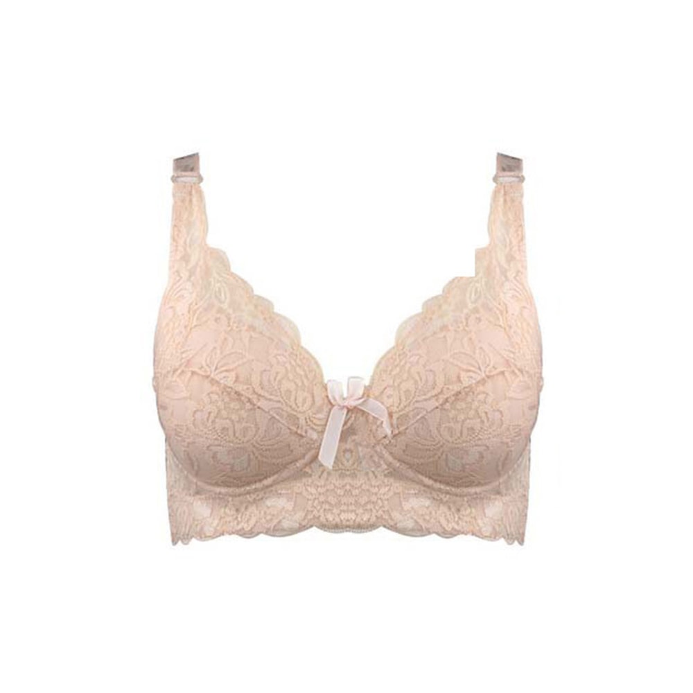 Plus Size Wireless Bra, Full Cup Coverage, Adjustable Lace, Womens Thin Underwear