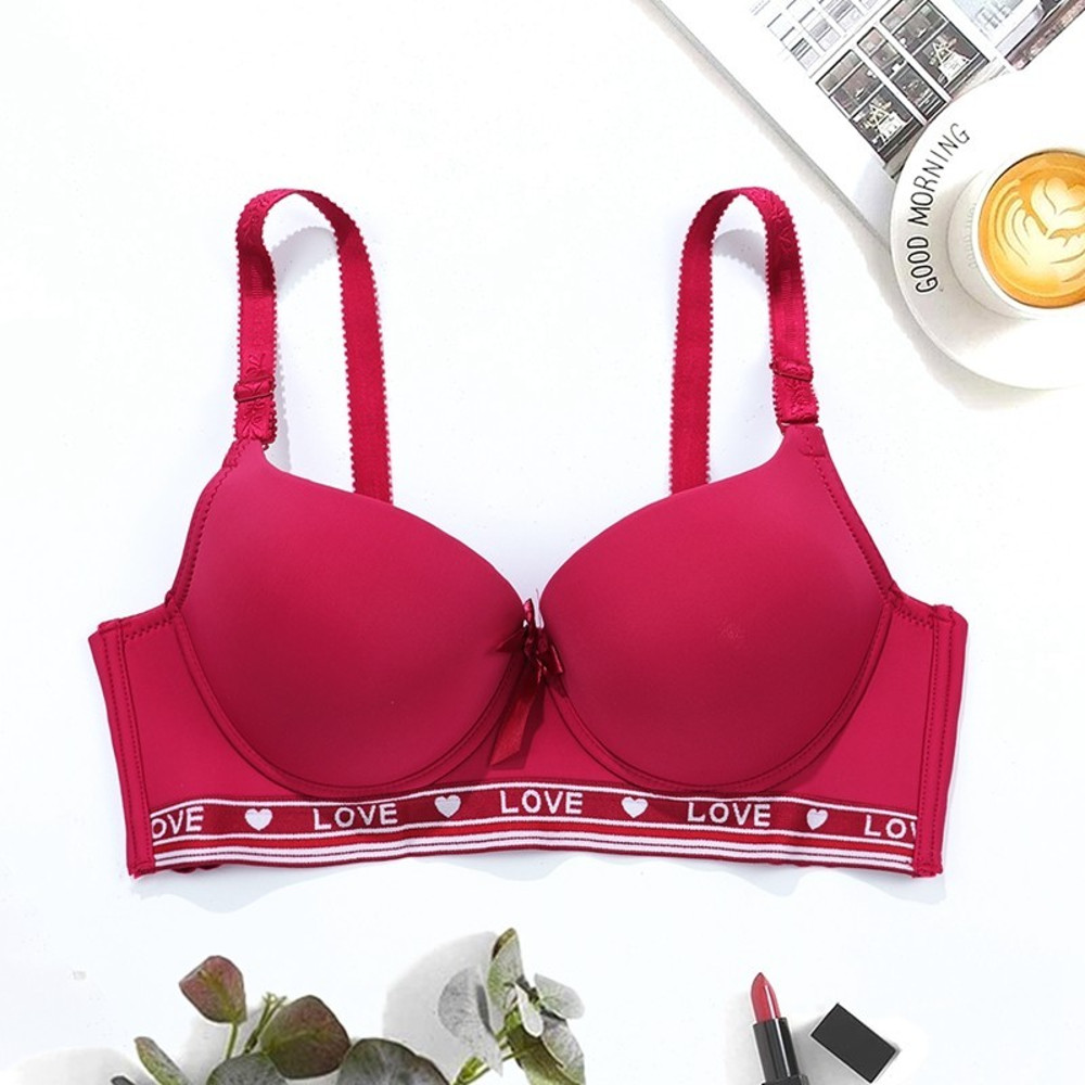 Beauwear Women Seamless Push Up Bra, with Four Row Hook, Alphabet Decor, Steel Support, for Sports and Leisure