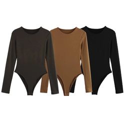 brown top bodysuit women, sexy long sleeve body, black spandex bodysuit, resort thongs rave oufit