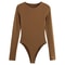 Brown Top Bodysuit Women Sexy Long Sleeve Body Black Spandex Bodysuit Resort Thongs Rave Oufit 1
