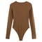 Brown Top Bodysuit Women Sexy Long Sleeve Body Black Spandex Bodysuit Resort Thongs Rave Oufit 2