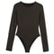 Brown Top Bodysuit Women Sexy Long Sleeve Body Black Spandex Bodysuit Resort Thongs Rave Oufit 4